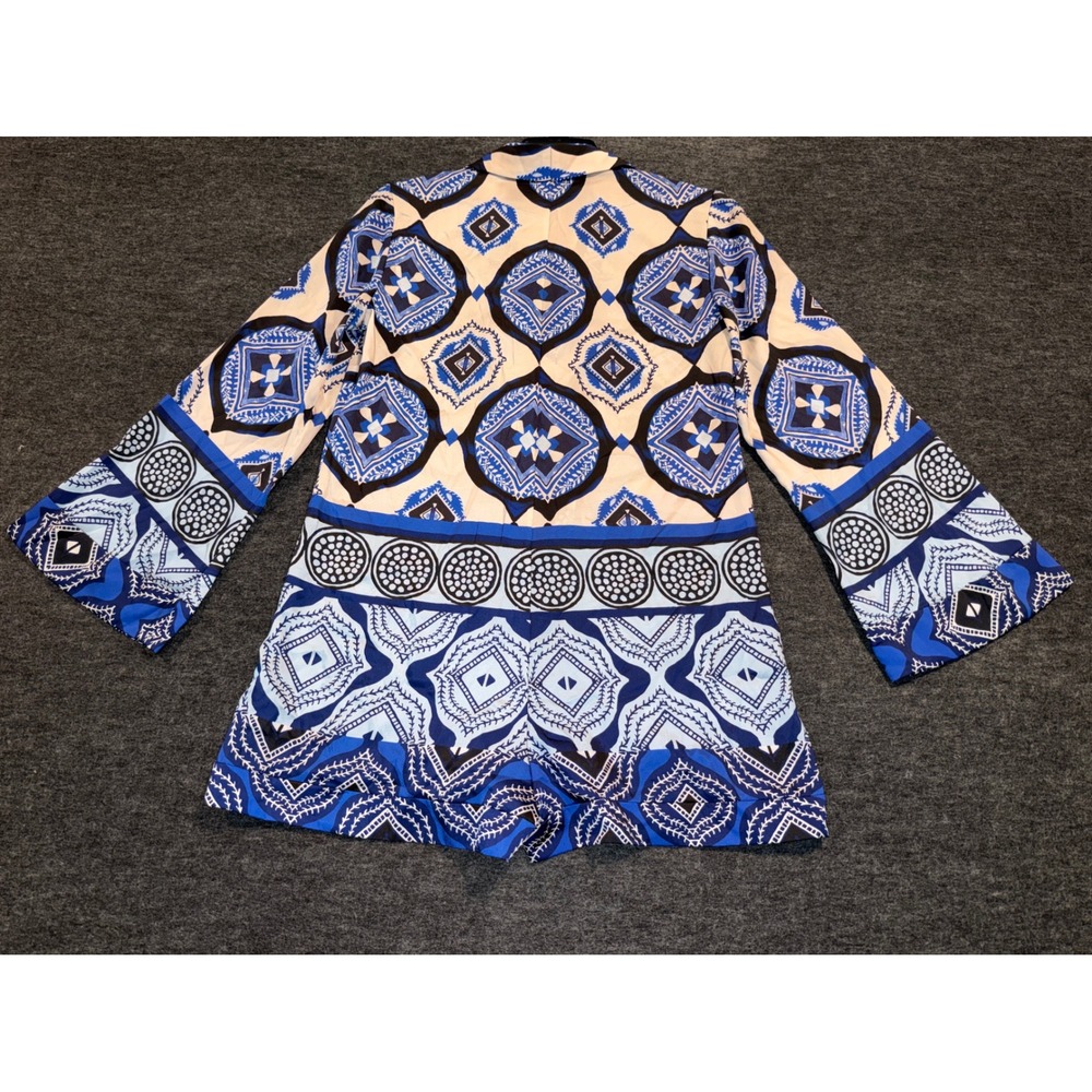 Alexis Robbie Romper Santorini Long Sleeve Blue Geometric Print Kimono Sleeves - Picture 3 of 13